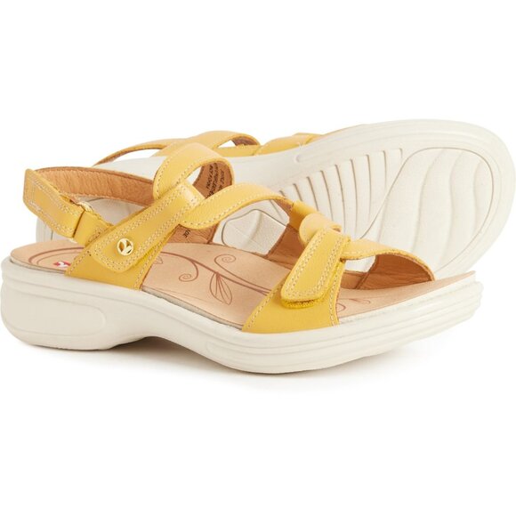 NEW REVERE Emerald Sandals - Leather, Wide For Women in mustard 253 - Picture 2 of 6